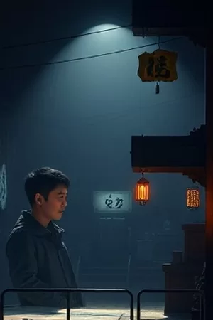 《灯塔守夜人》剧集封面，深夜海雾中的灯塔光束