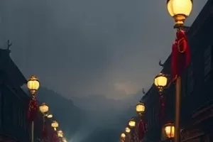 《夜行灯火》剧集封面，夜色楼宇之间亮着暖黄窗光