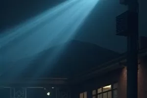 《雾港探长》剧集封面，雨夜港口集装箱吊臂的暗色剪影